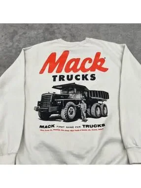American Vintage | Shirts | Vintage Mack Trucks Construction Beige ...